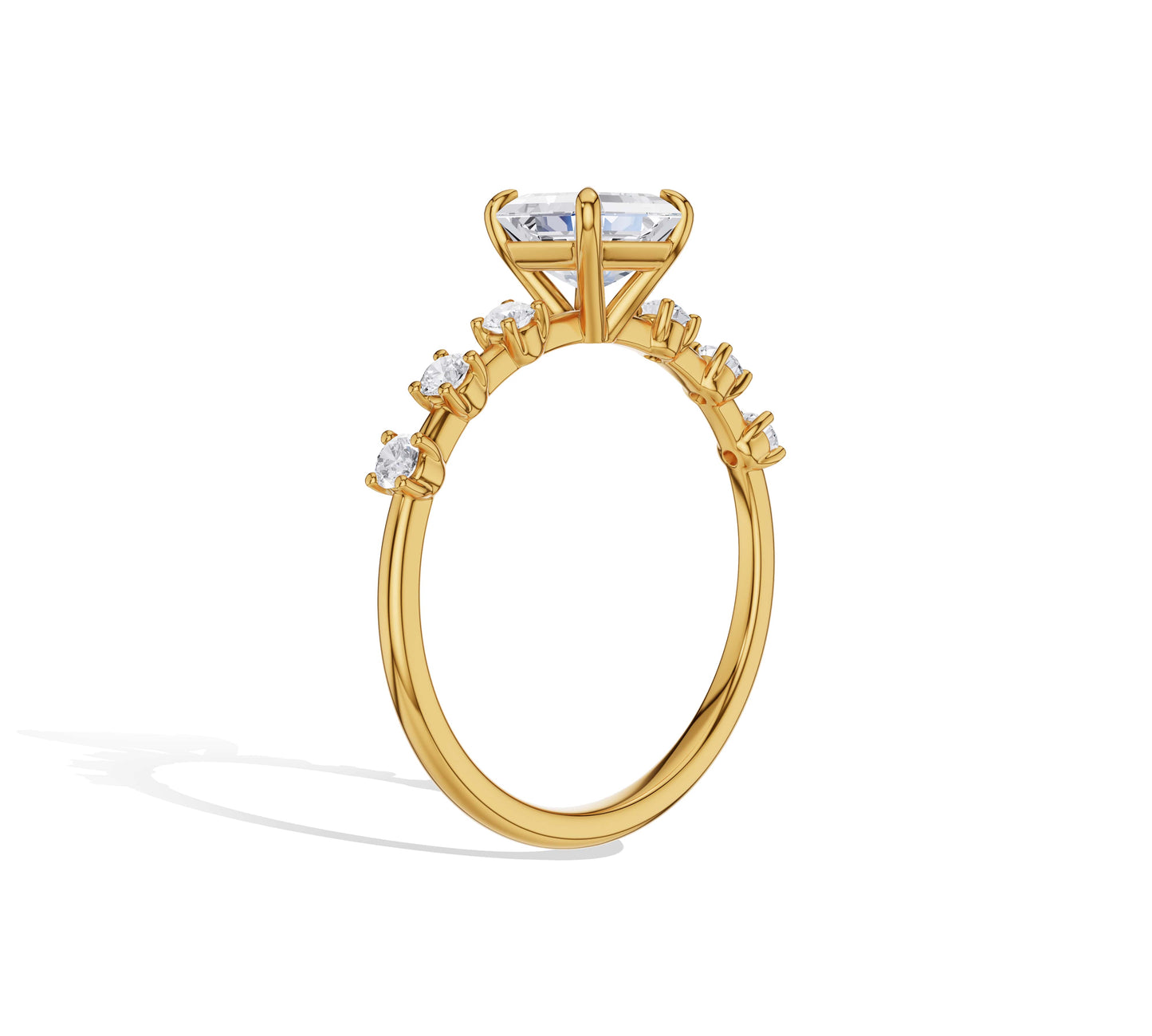 diamond ring with side stones