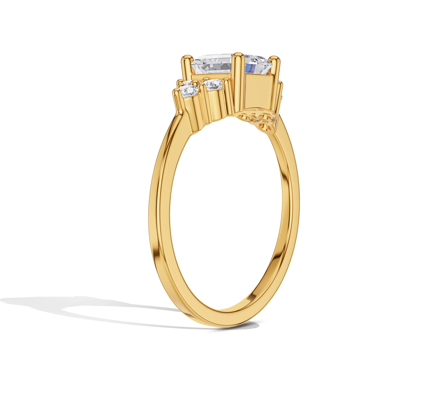 Classic Asscher diamond solitaire engagement ring