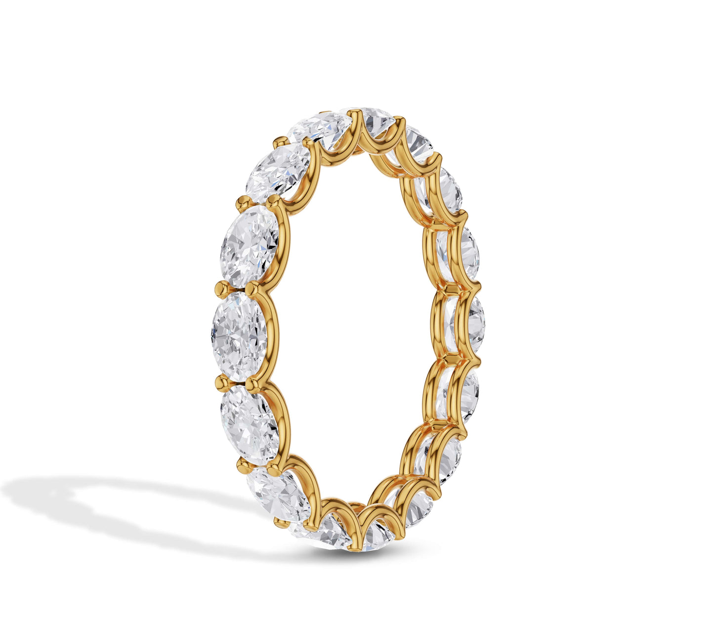 14K yellow gold full eternity ring with lab-grown diamonds