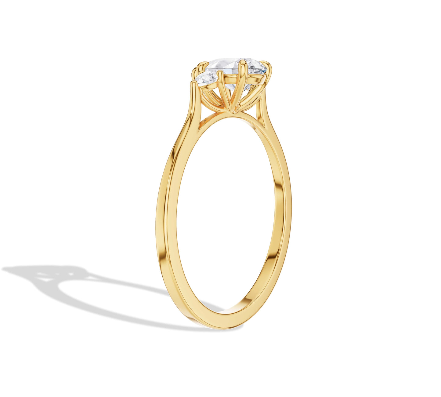 3 Stone Pear Diamond Engagement Ring