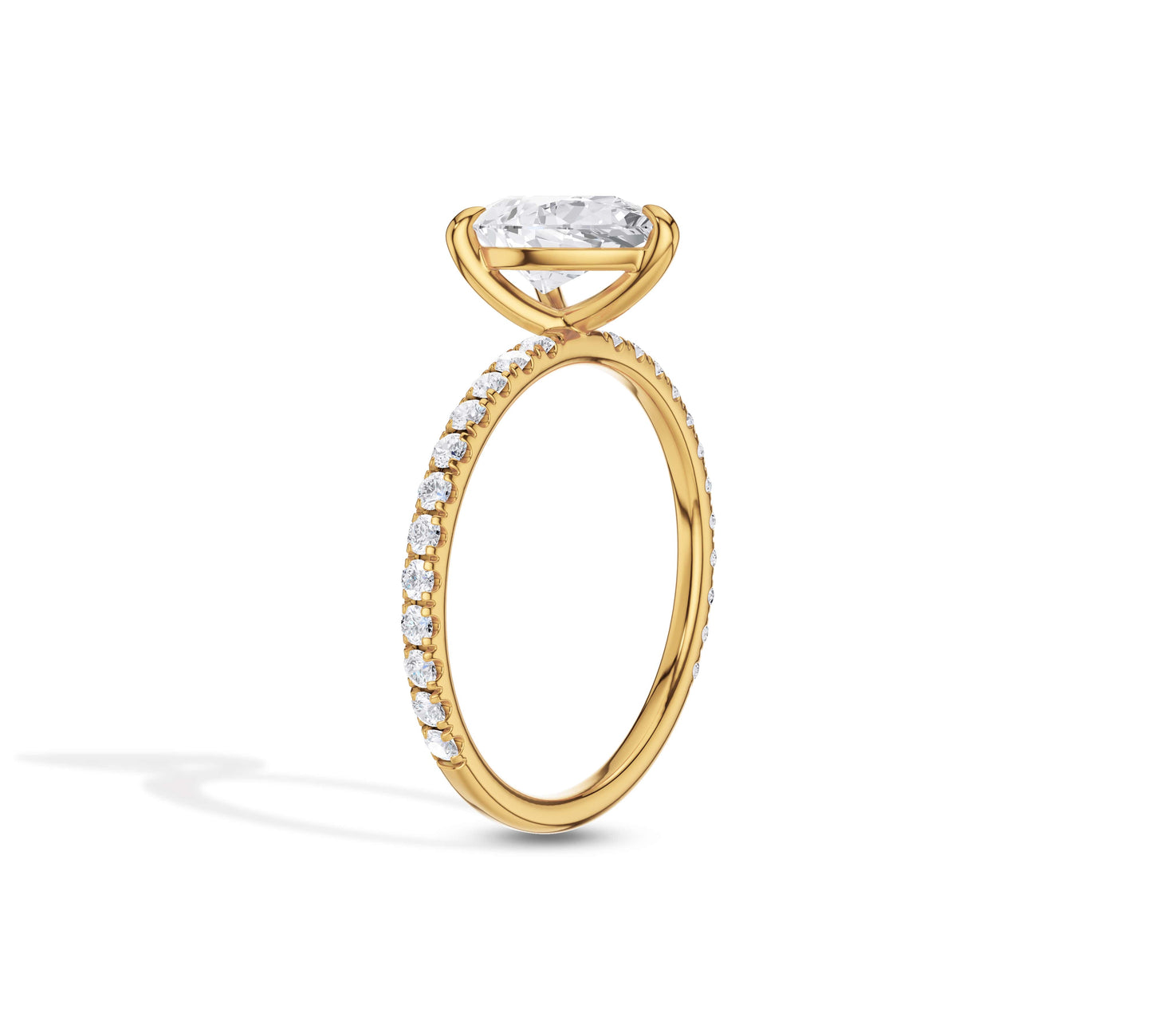 Elegant yellow gold pavé band engagement ring