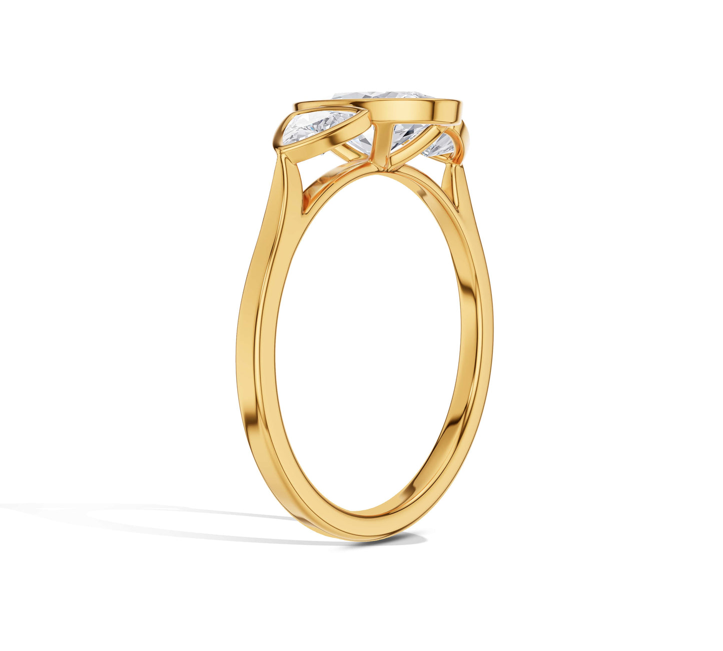 Classic yellow gold oval cut ring with sides
