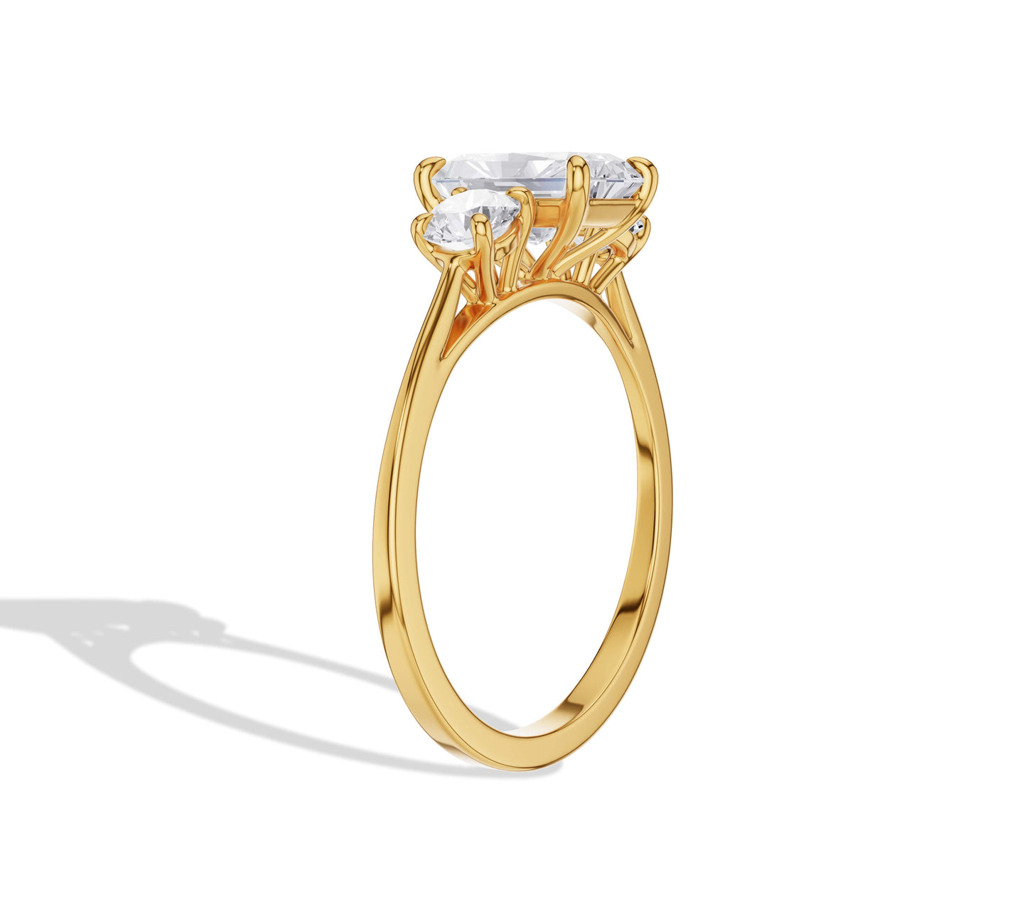 three diamond ring gold