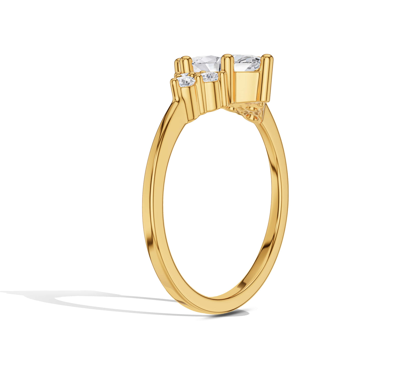 yellow gold nature themed engagement rings