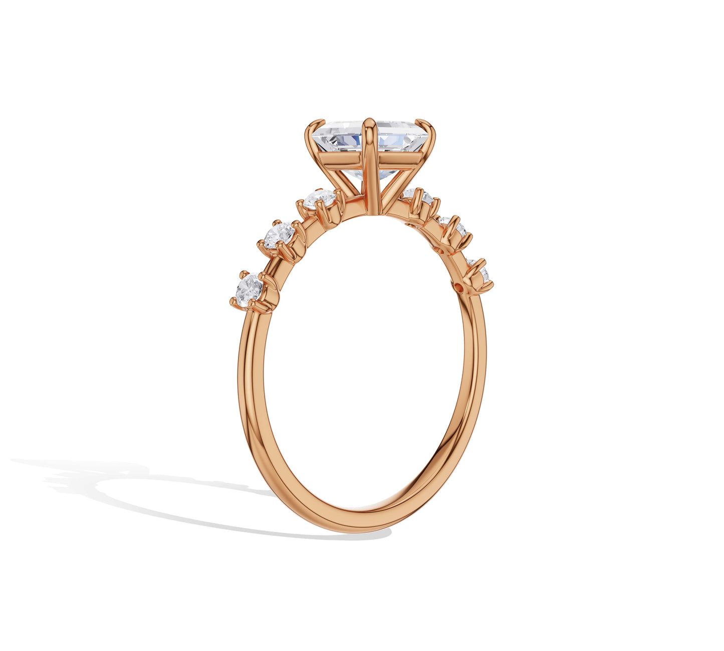 3 stone round engagement ring