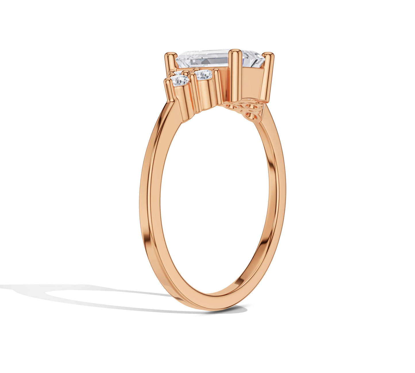 Elegant emerald ring nature motif