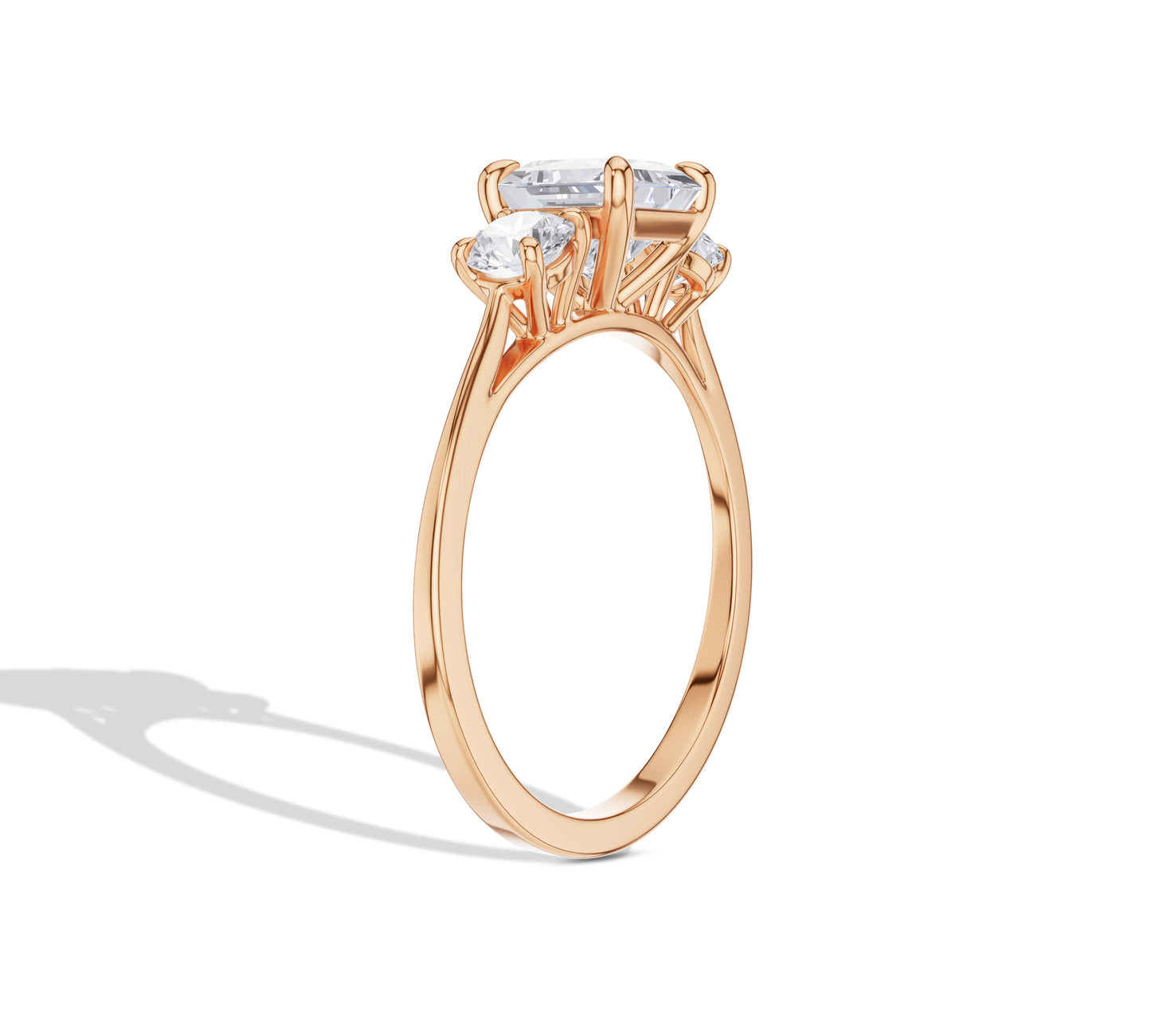 three stone diamond engagement ring