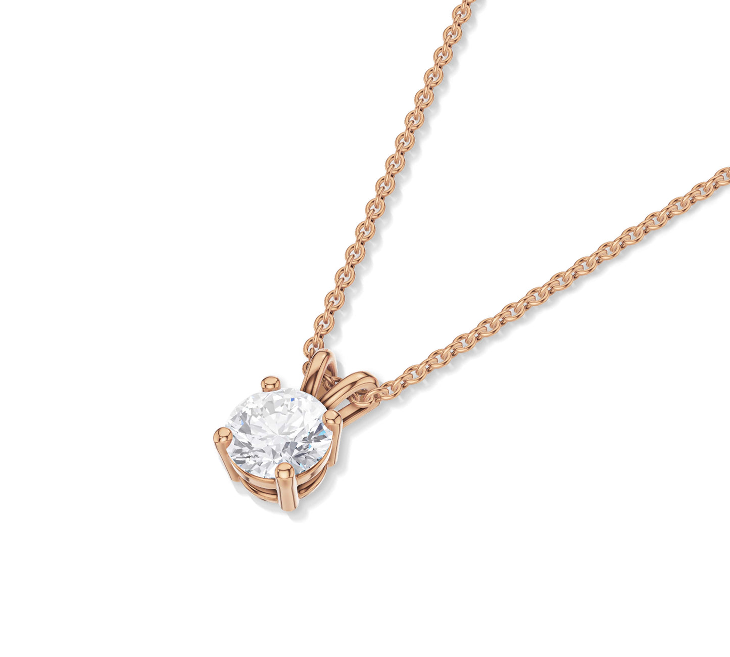 rose gold solitaire necklace