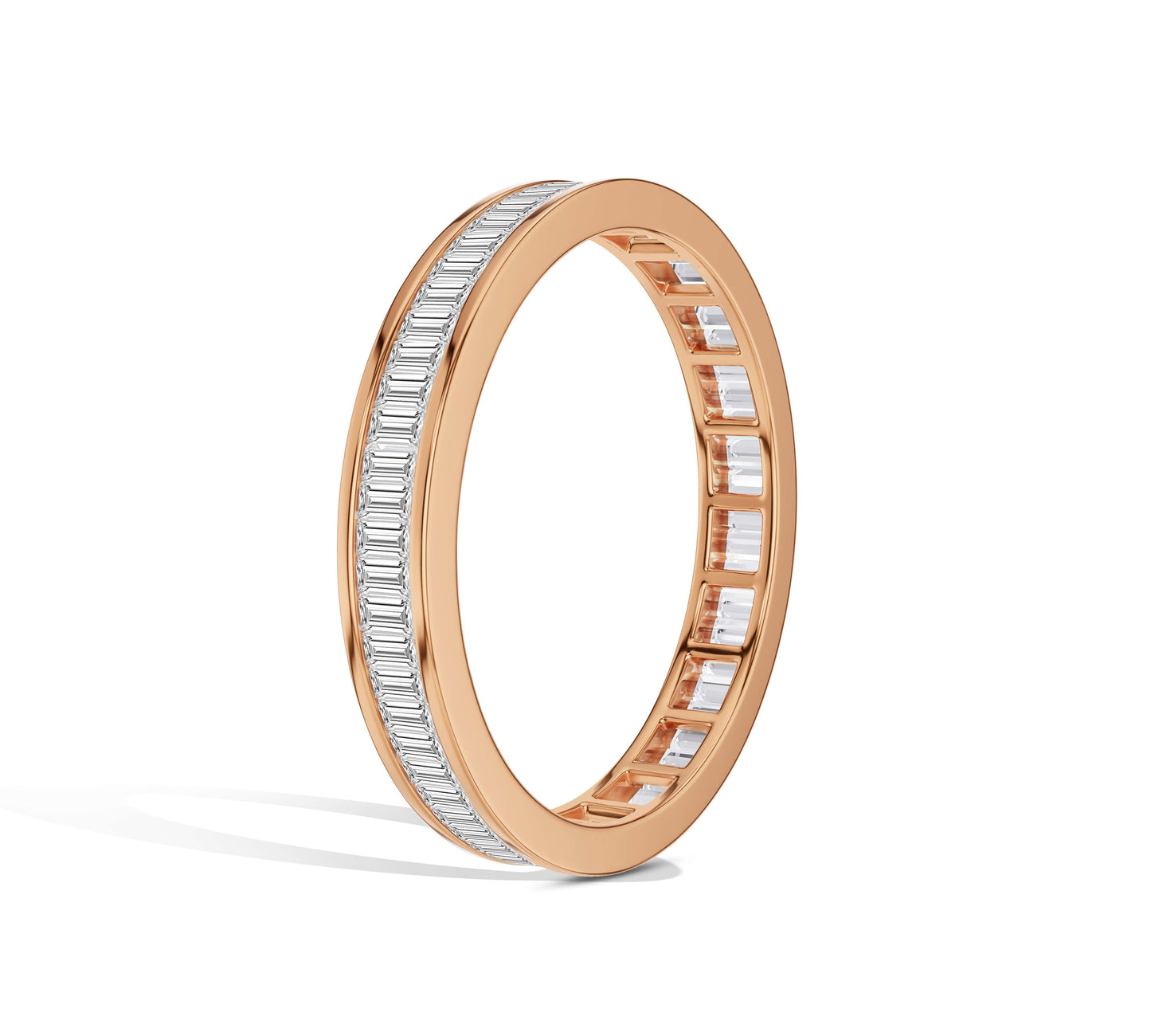 Modern baguette diamond engagement ring