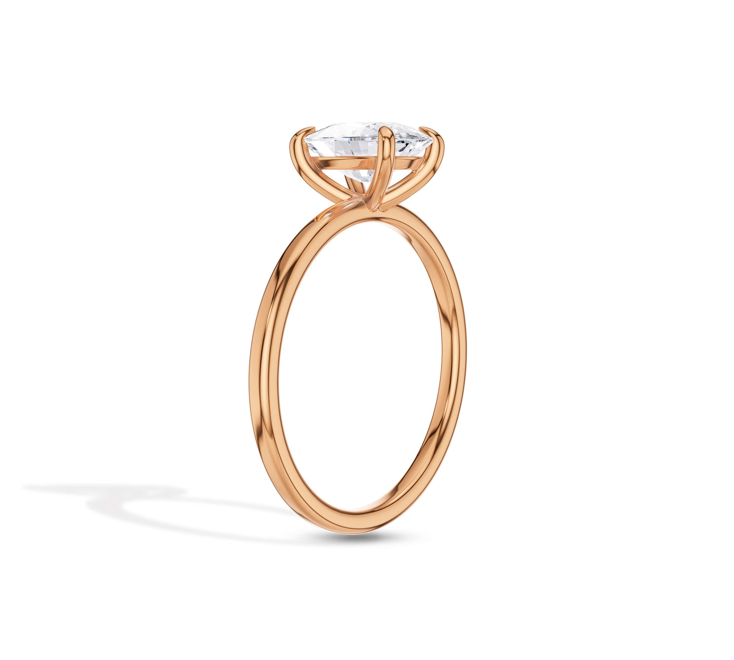 rose gold cushion cut solitaire moissanite ring