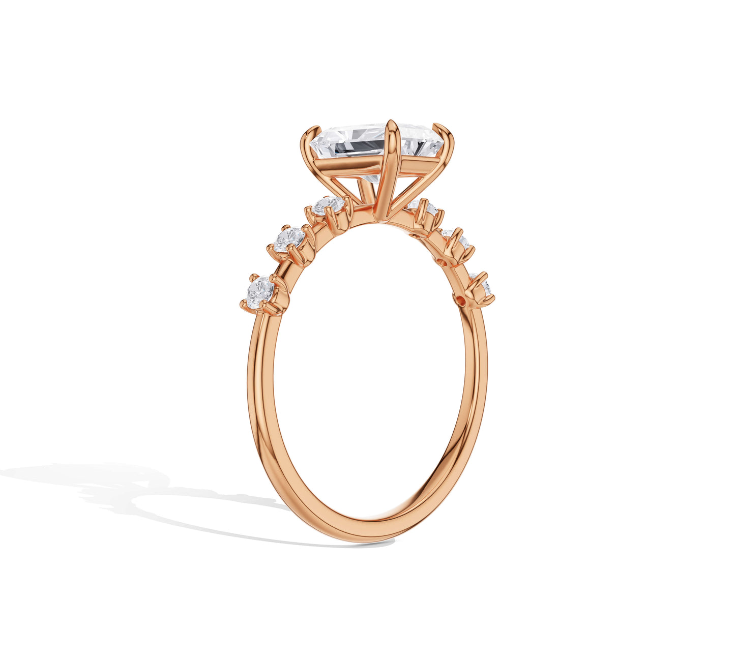 radiant diamond rings with side stone