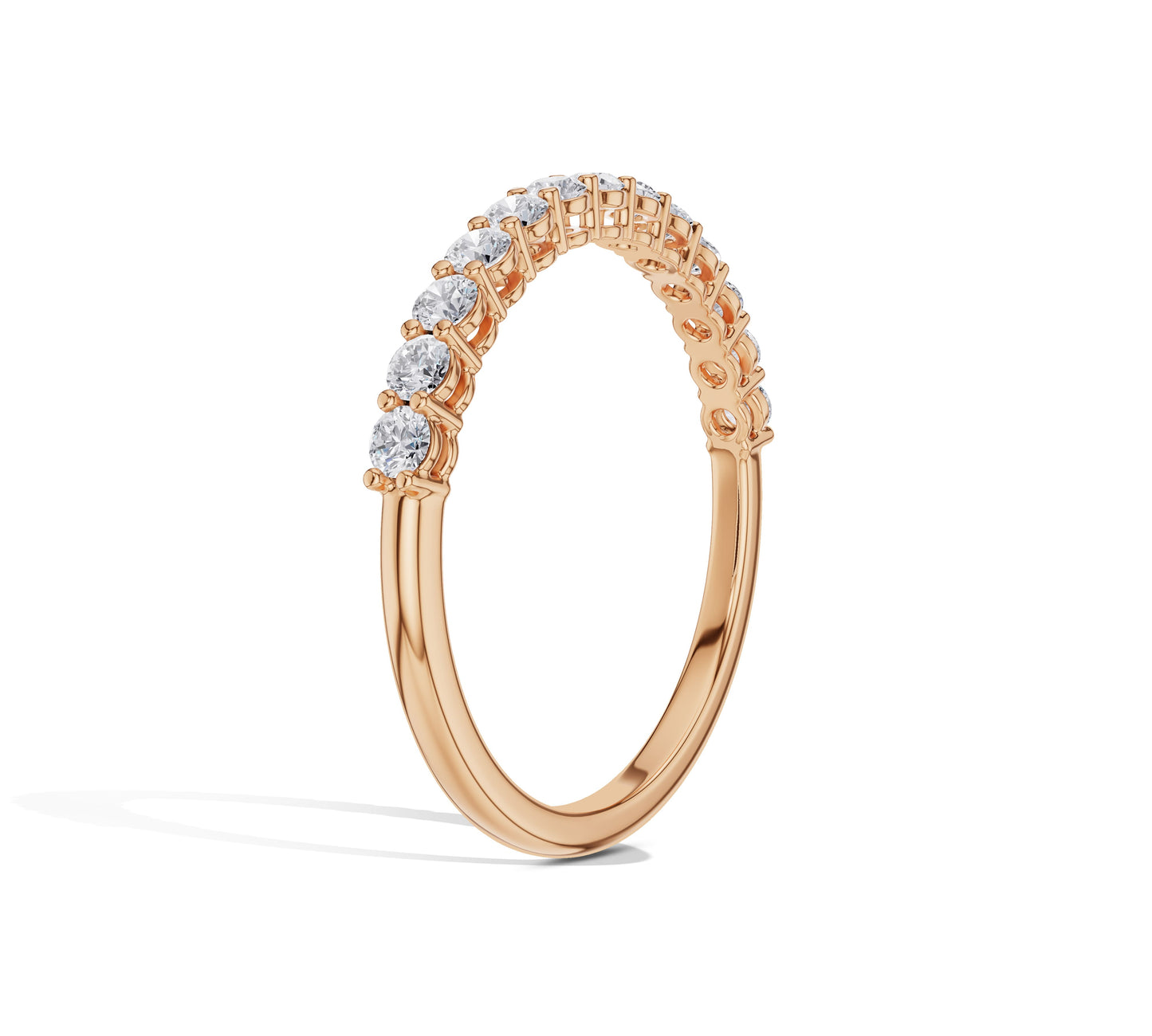 rose gold round diamond stacking ring
