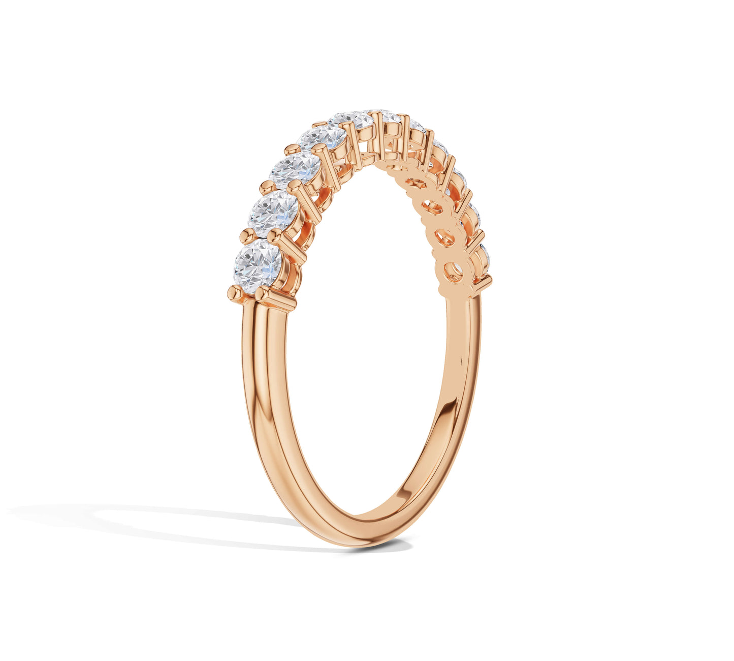 Stacked gold ring with lab-grown diamonds