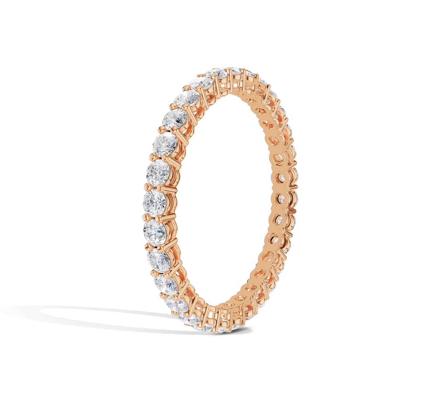 Sparkling eternity wedding band with round diamonds