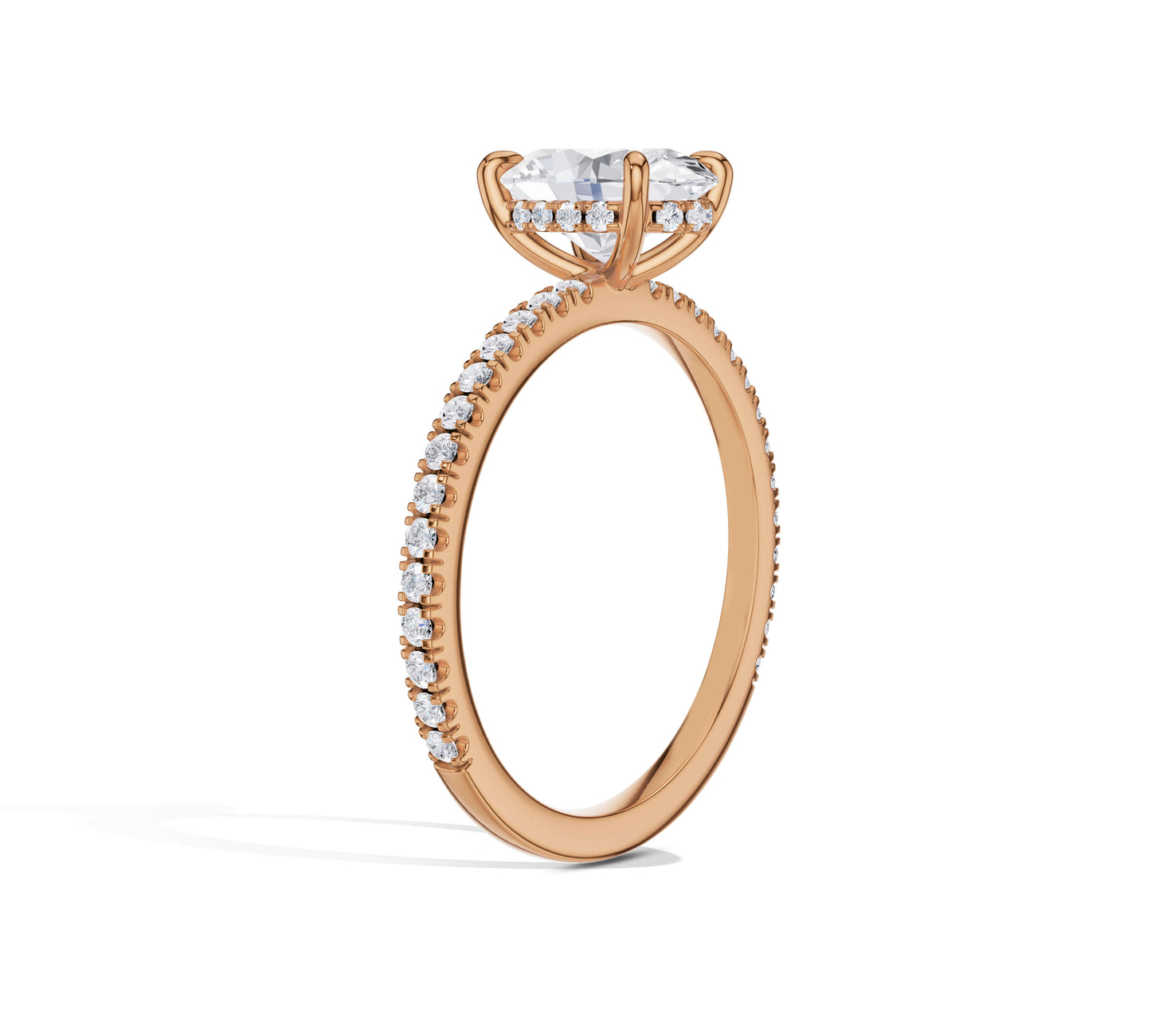Yellow gold solitaire ring with concealed sparkle