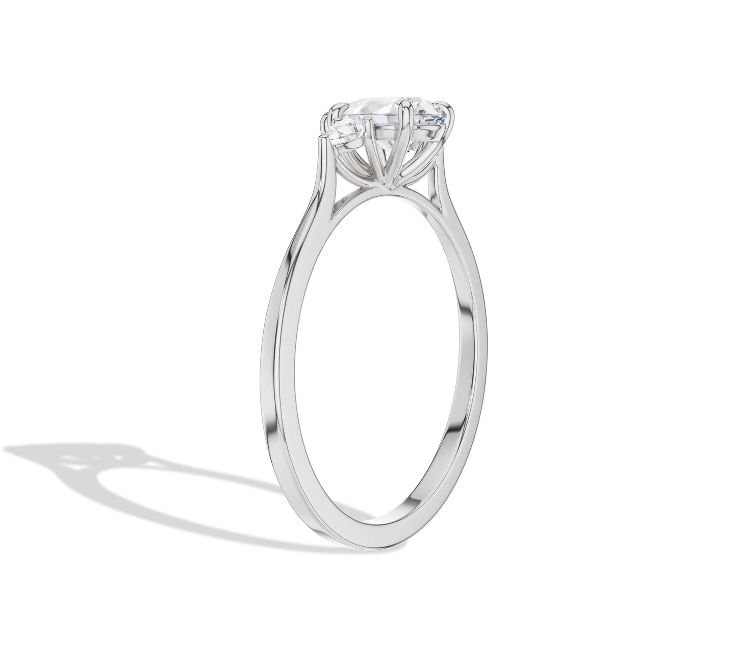 Pear Shaped Three-Stone Ring with pear side stone