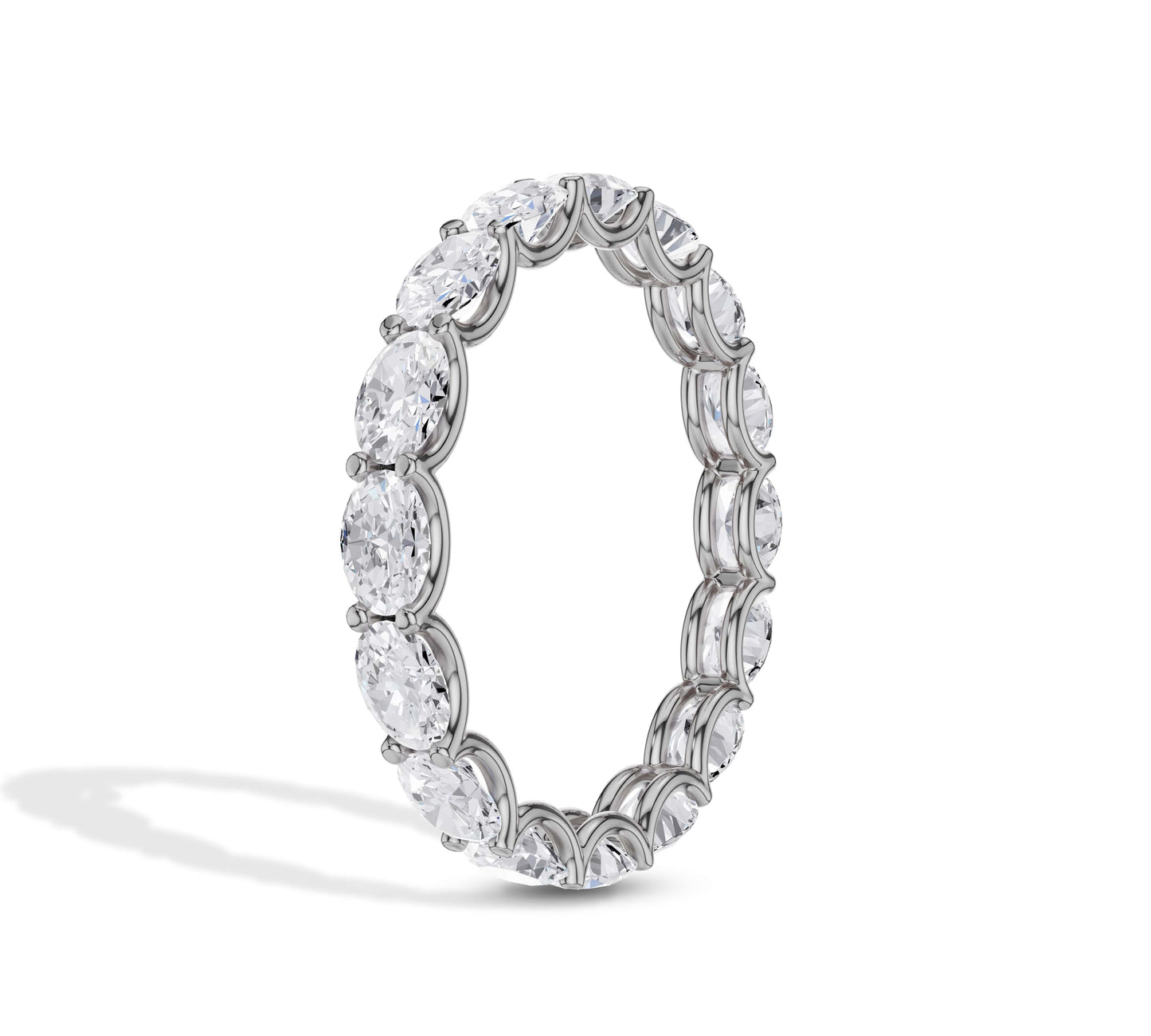 14K white gold full band with lab-created diamonds