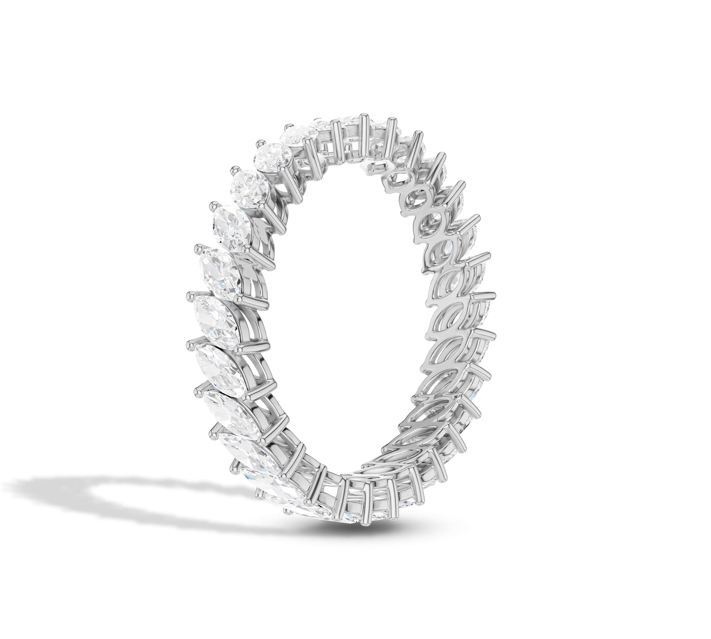 Gold ring with marquise cut lab diamonds