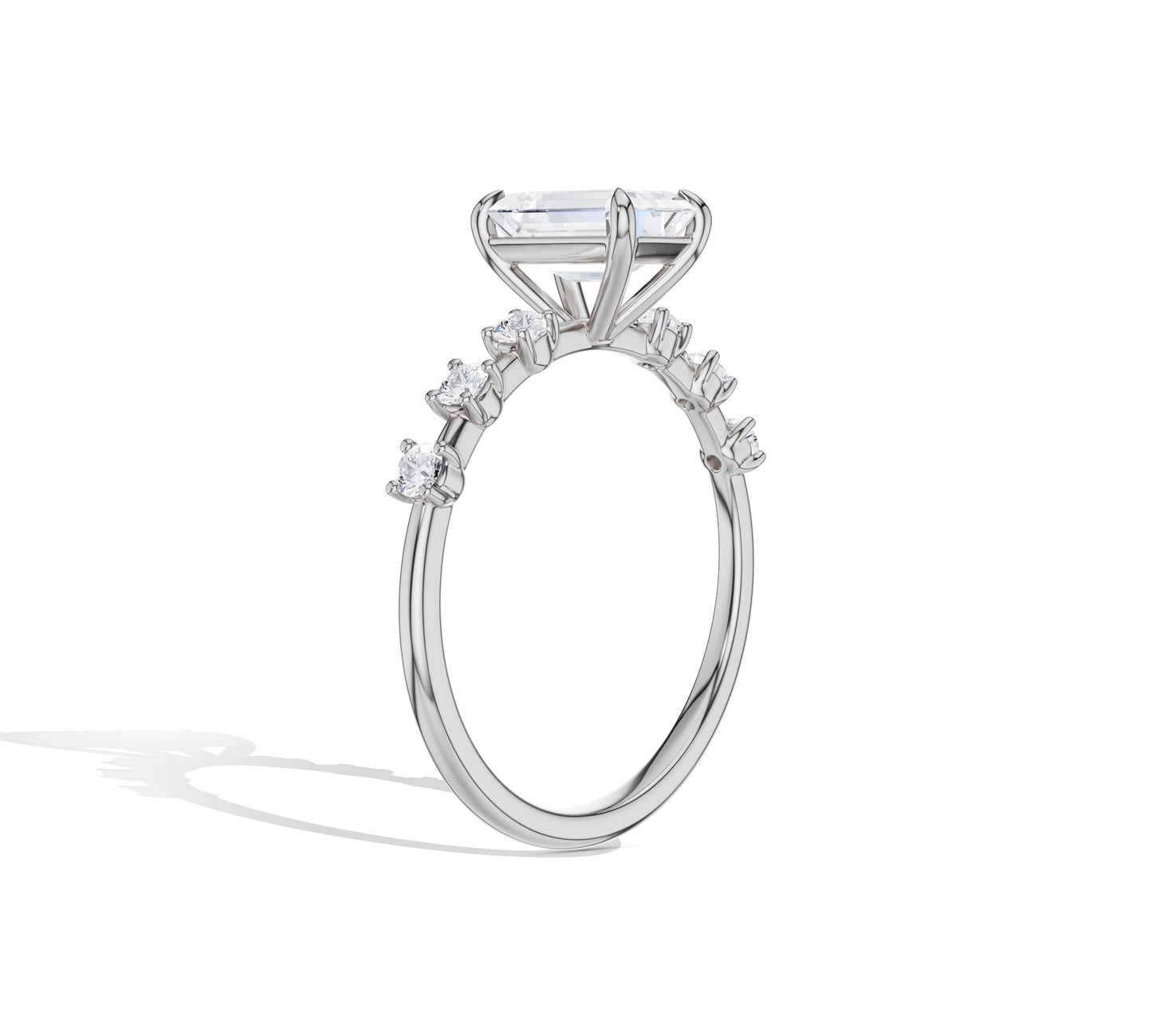 Emerald cut diamond ring