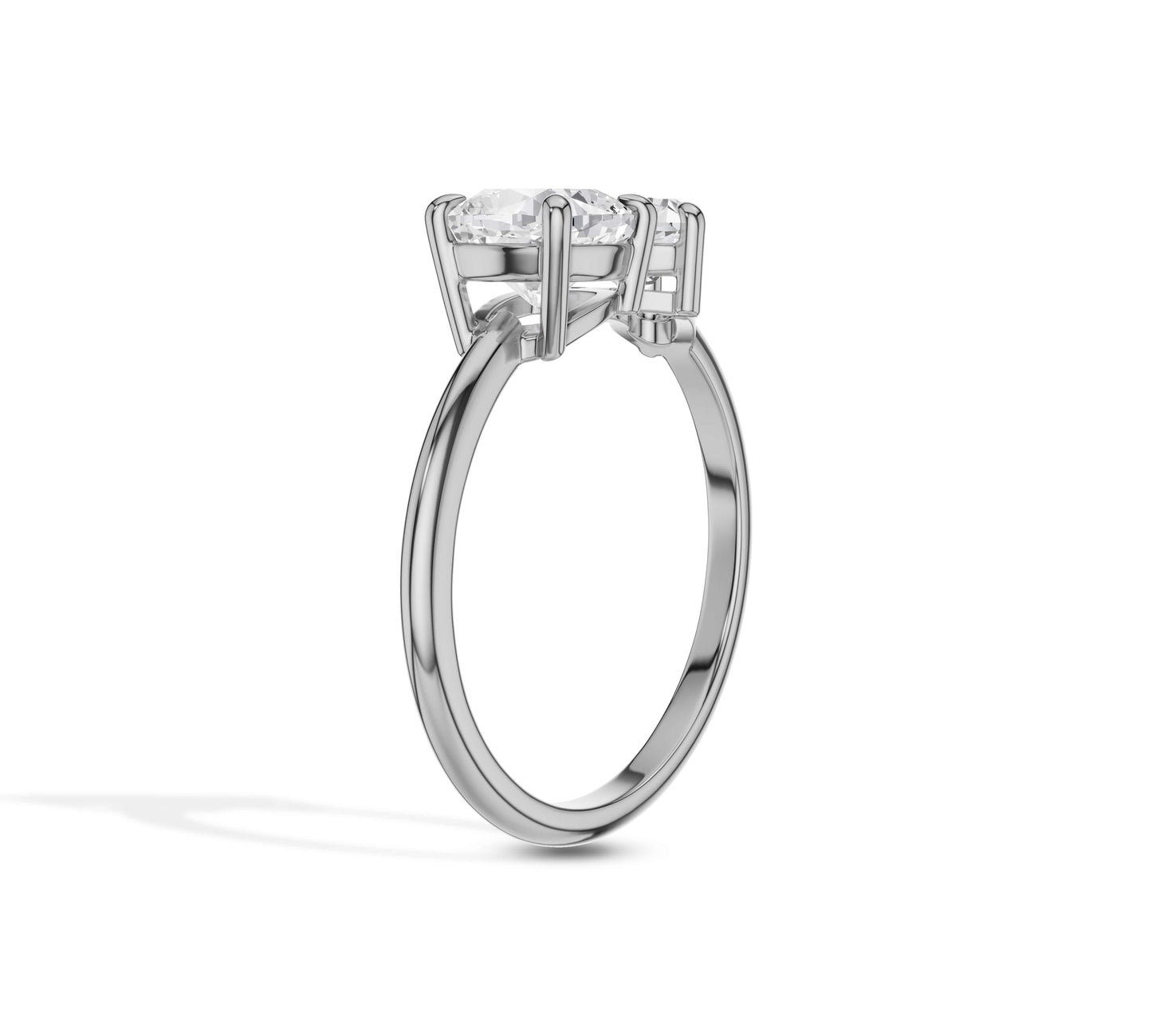 Cushion and Heart Diamond toi et moi Ring