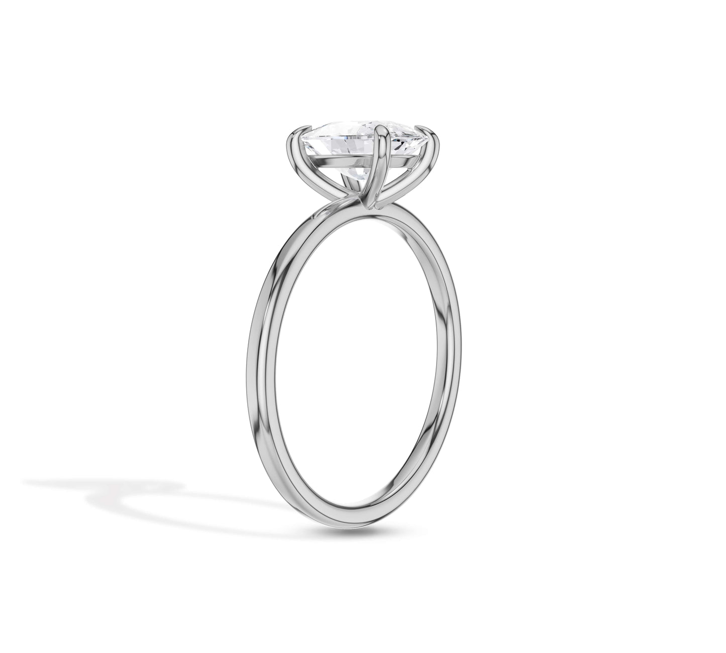 14K white gold lab diamond engagement ring