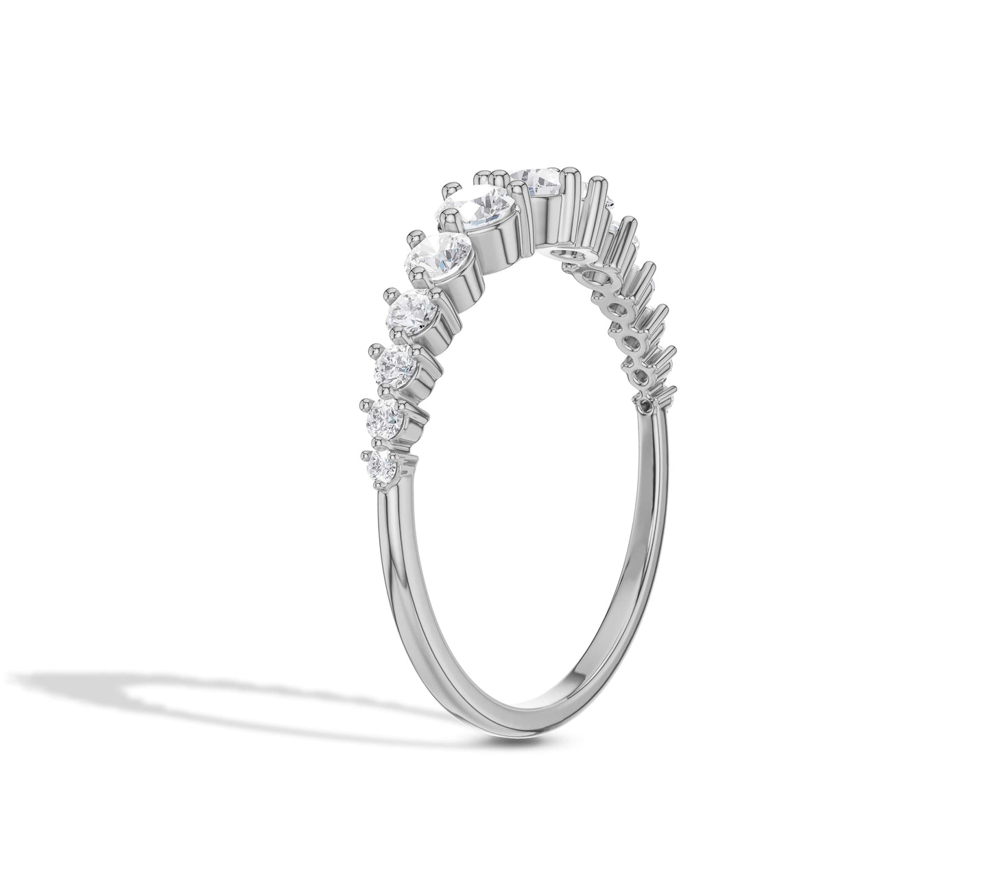 white gold graduated ring
