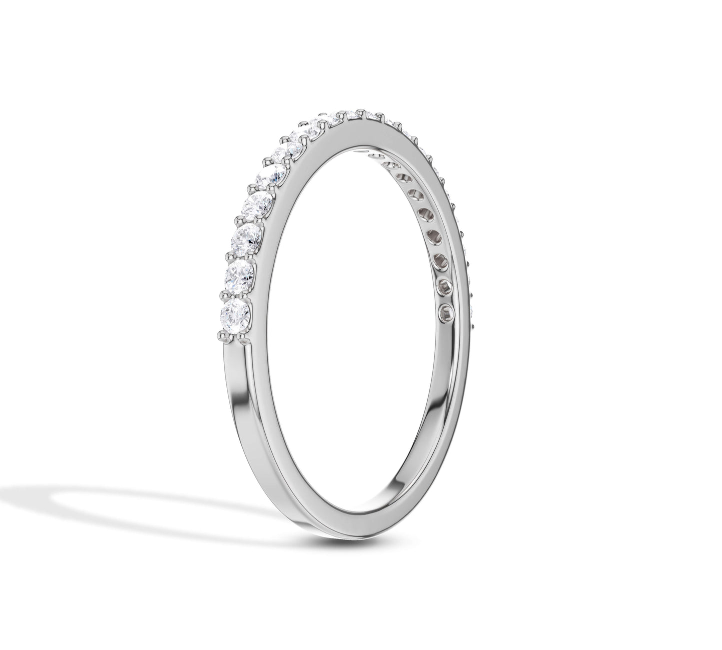 Dainty white gold diamond ring