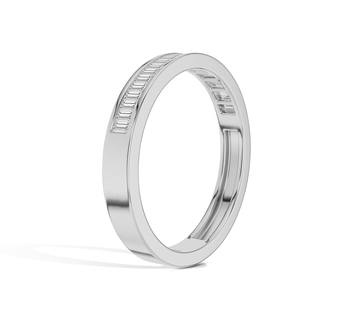 Channel Set Baguette Diamond Wedding Band
