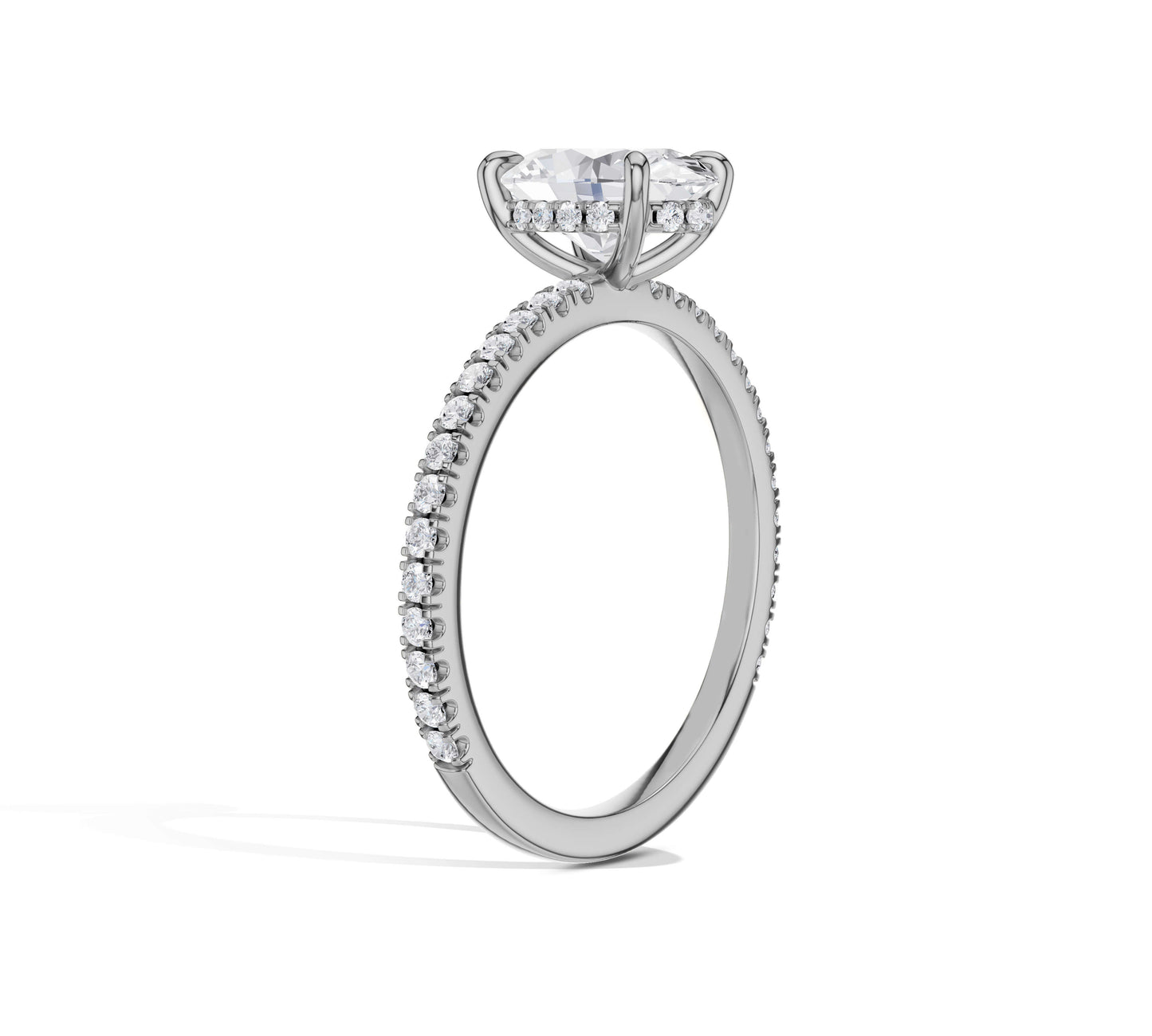 Floating Hidden Halo Solitaire Engagement Ring