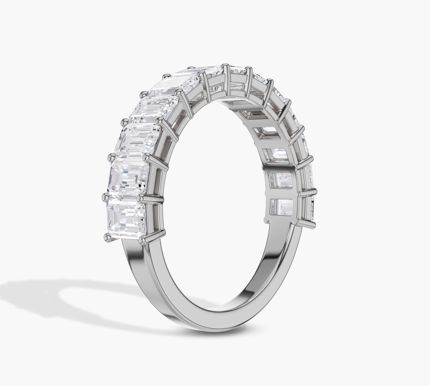 Modern diamond band in white gold