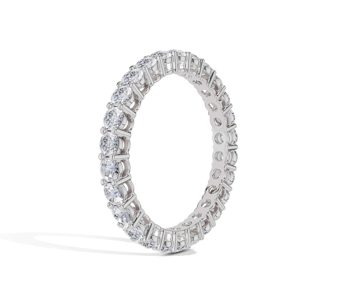 Classic circular eternity band with continuous diamonds