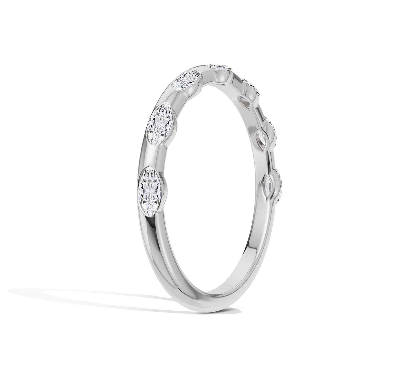 marquise diamond wedding band