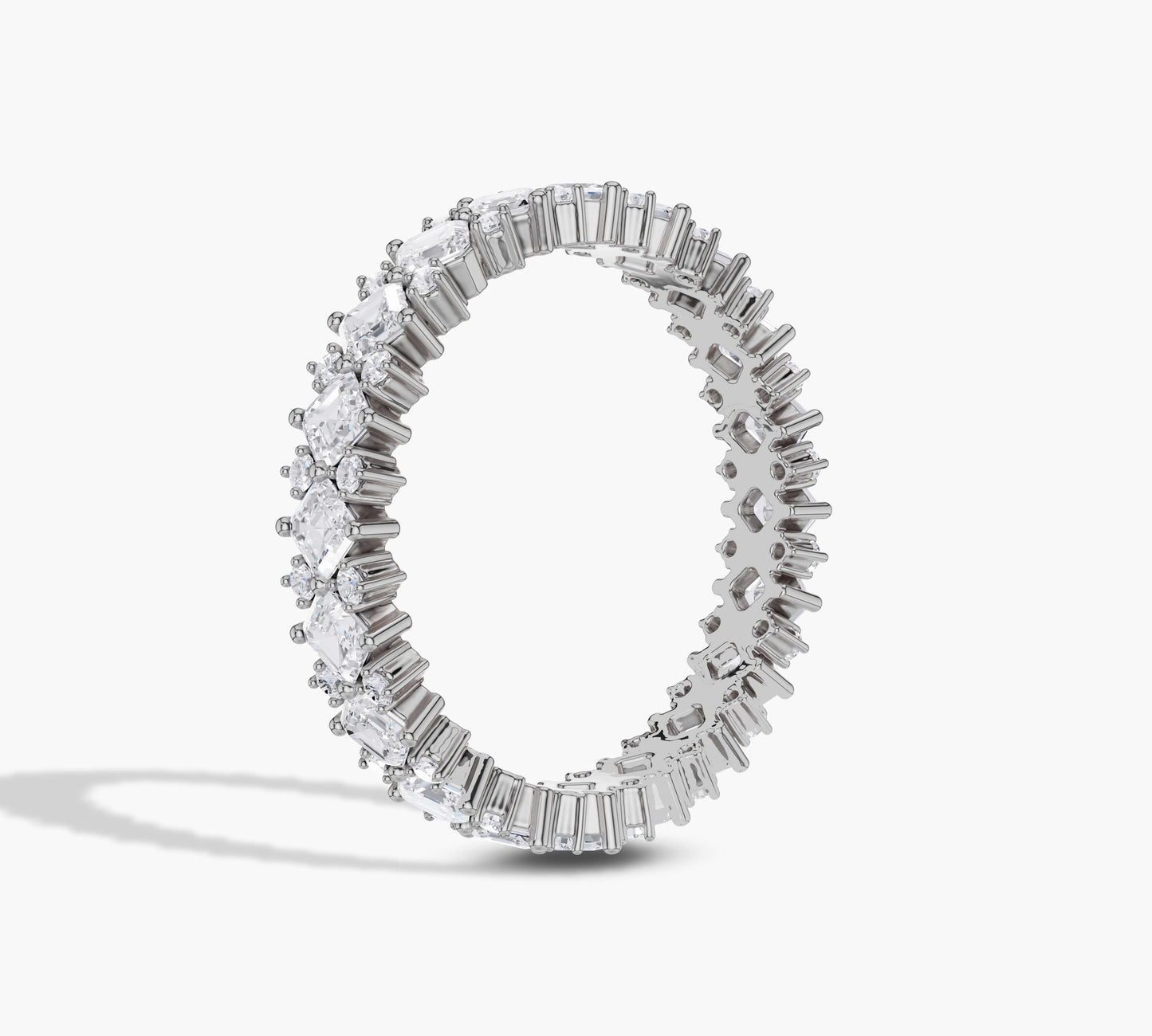 Asscher diamond eternity band