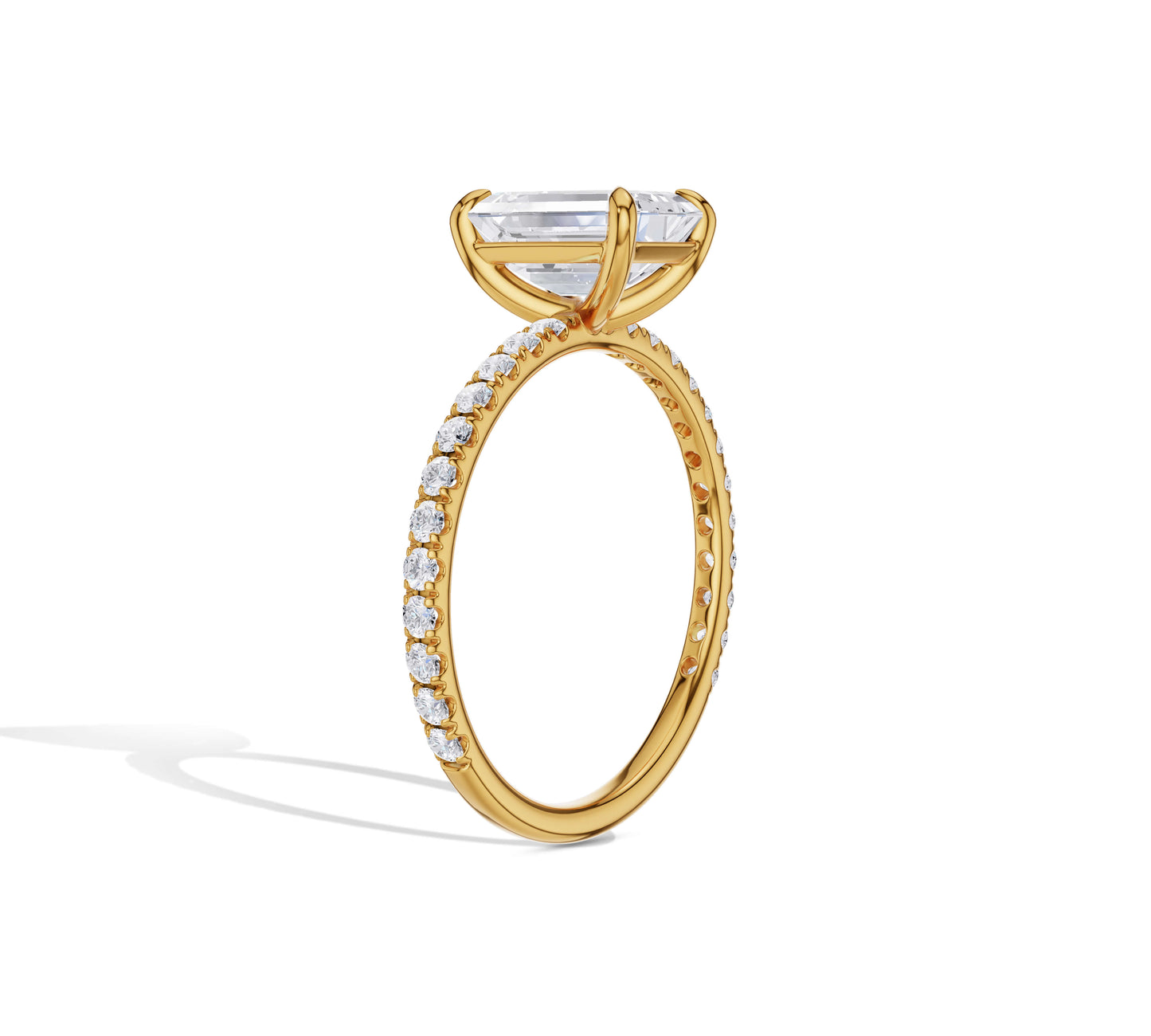 yellow gold emerald cut engagement rings