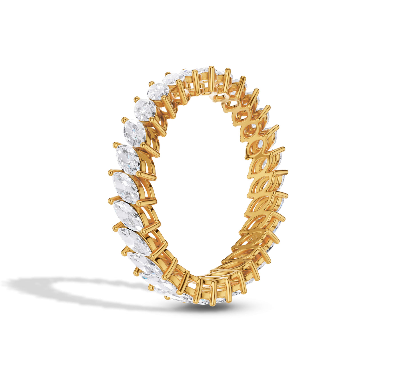 14K yellow gold ring with marquise stones