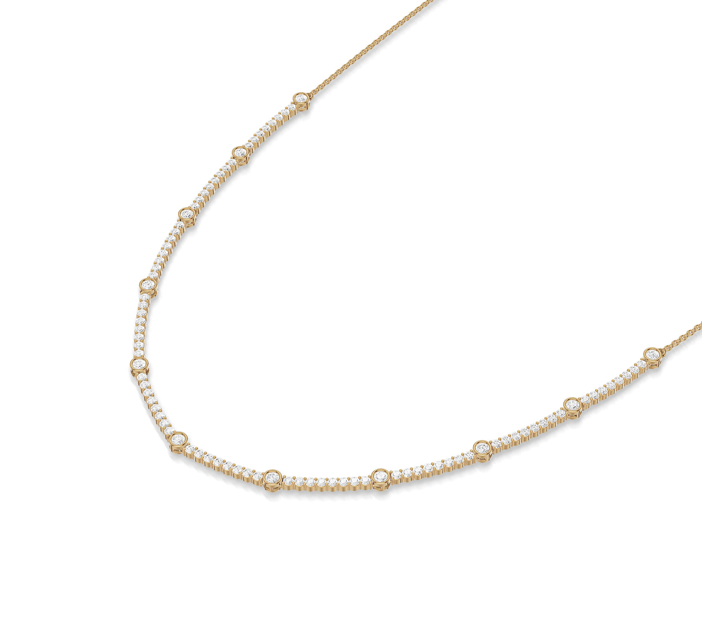Dainty station diamond necklace