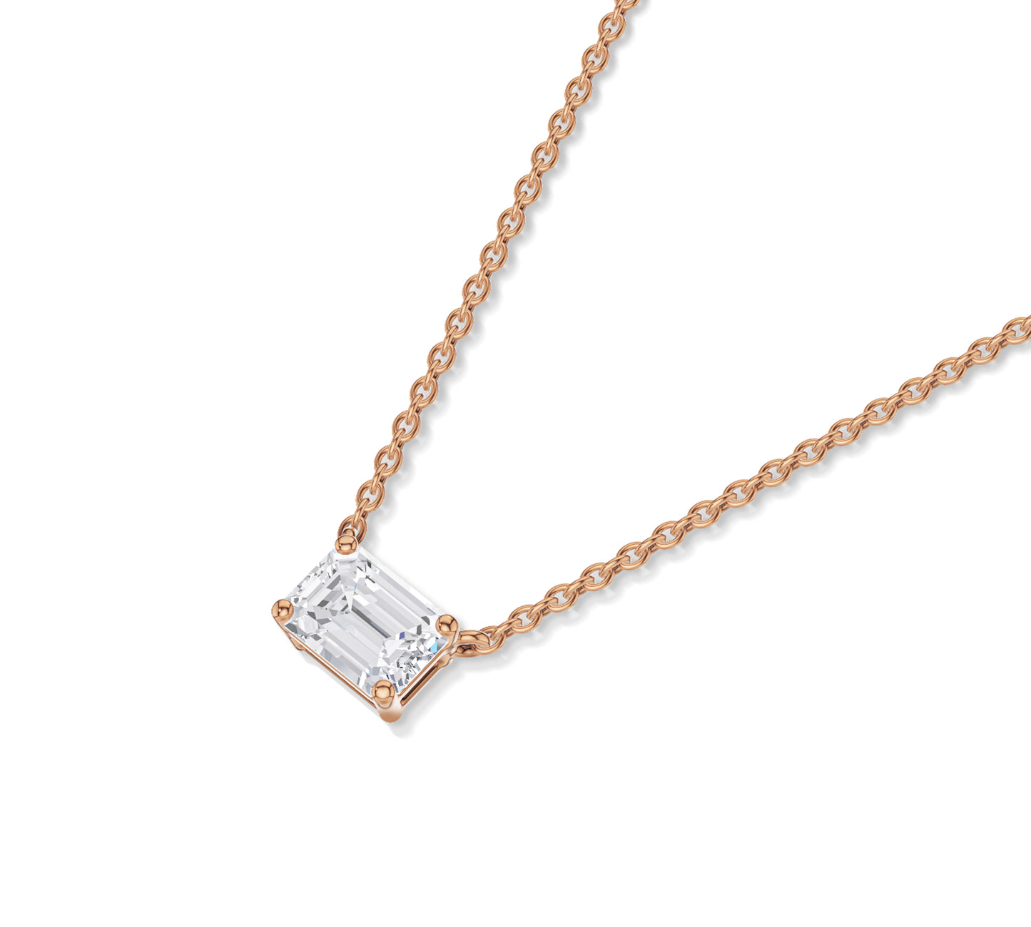 lab grown diamond emerald necklace gold