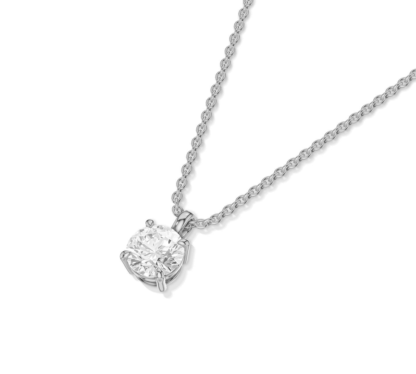 white gold pendant diamond solitaire