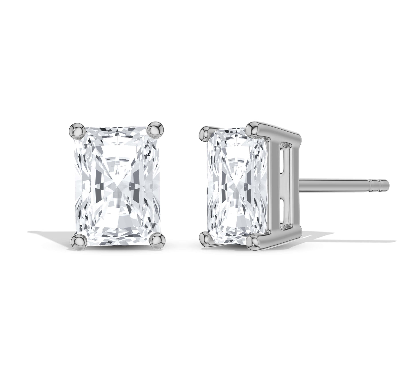 14K gold radiant shape studs