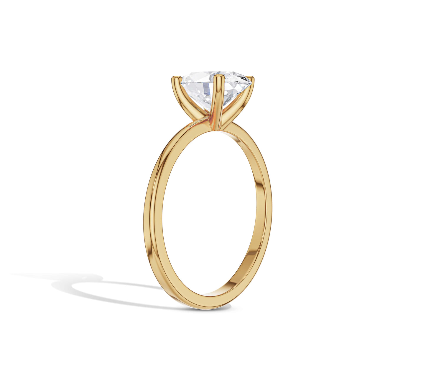 Yellow gold oval solitaire ring