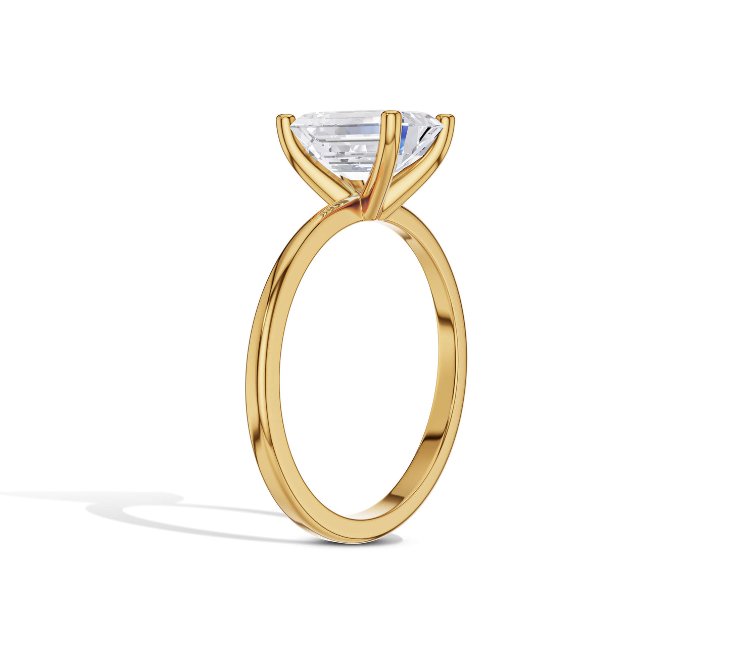 Emerald cut diamond ring