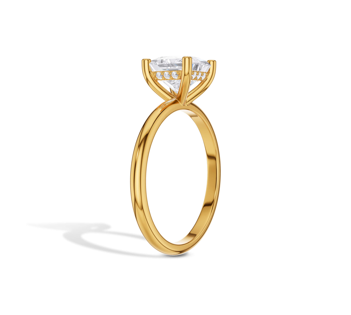 Classic Hidden Halo Princess Engagement Ring