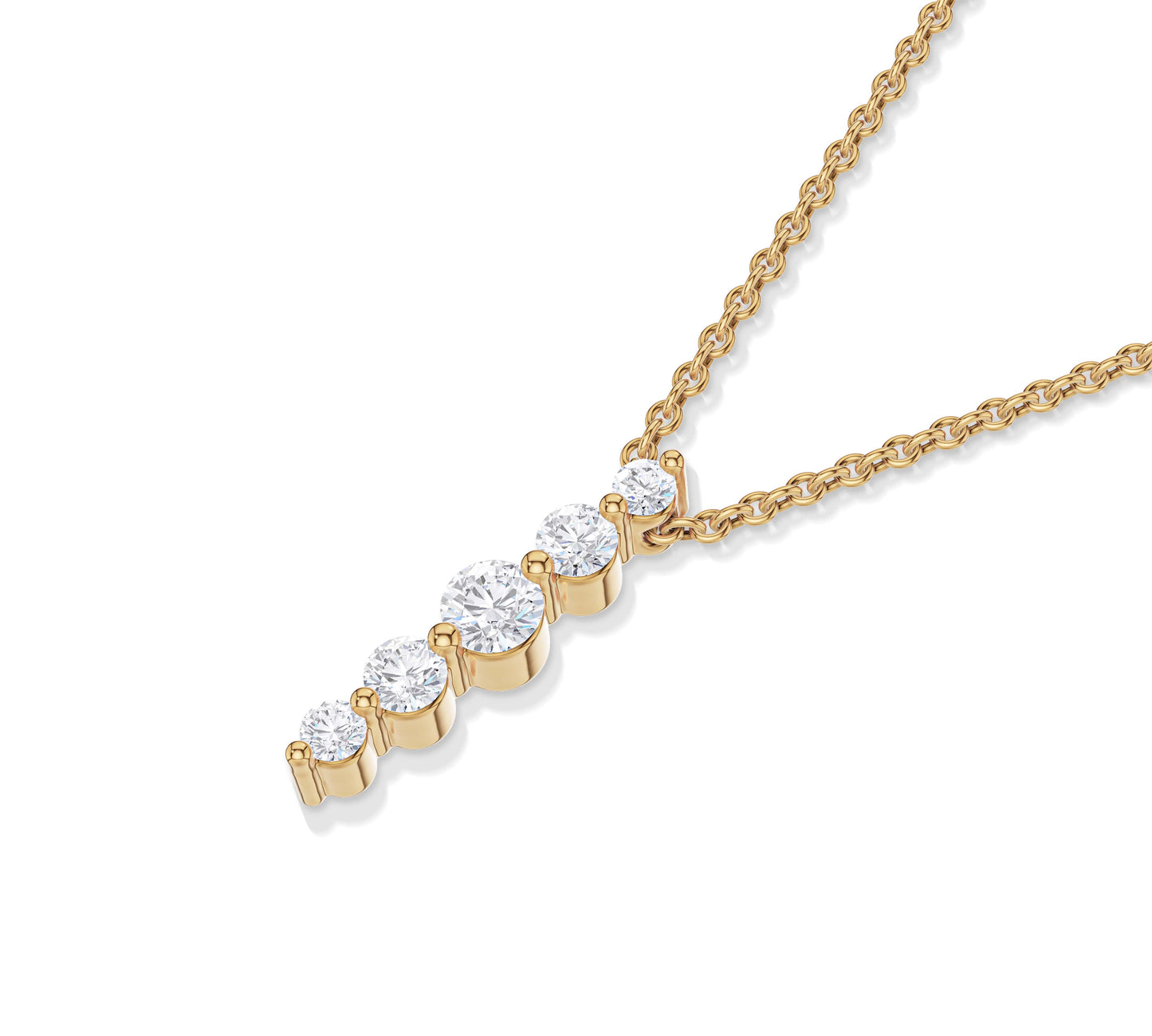 yellow gold diamond bar necklace