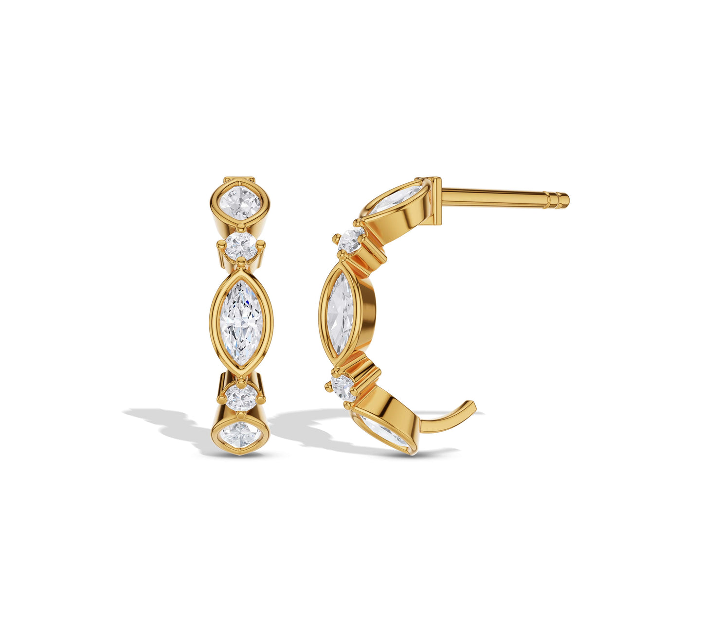 diamond and gold hoop earrings