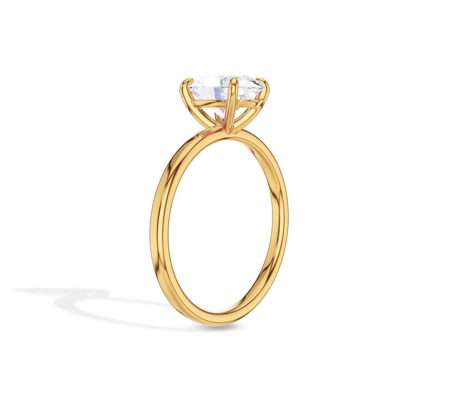 Classic solitaire oval diamond engagement band