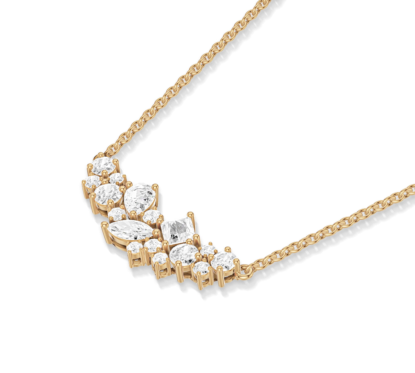 Cluster diamond necklace
