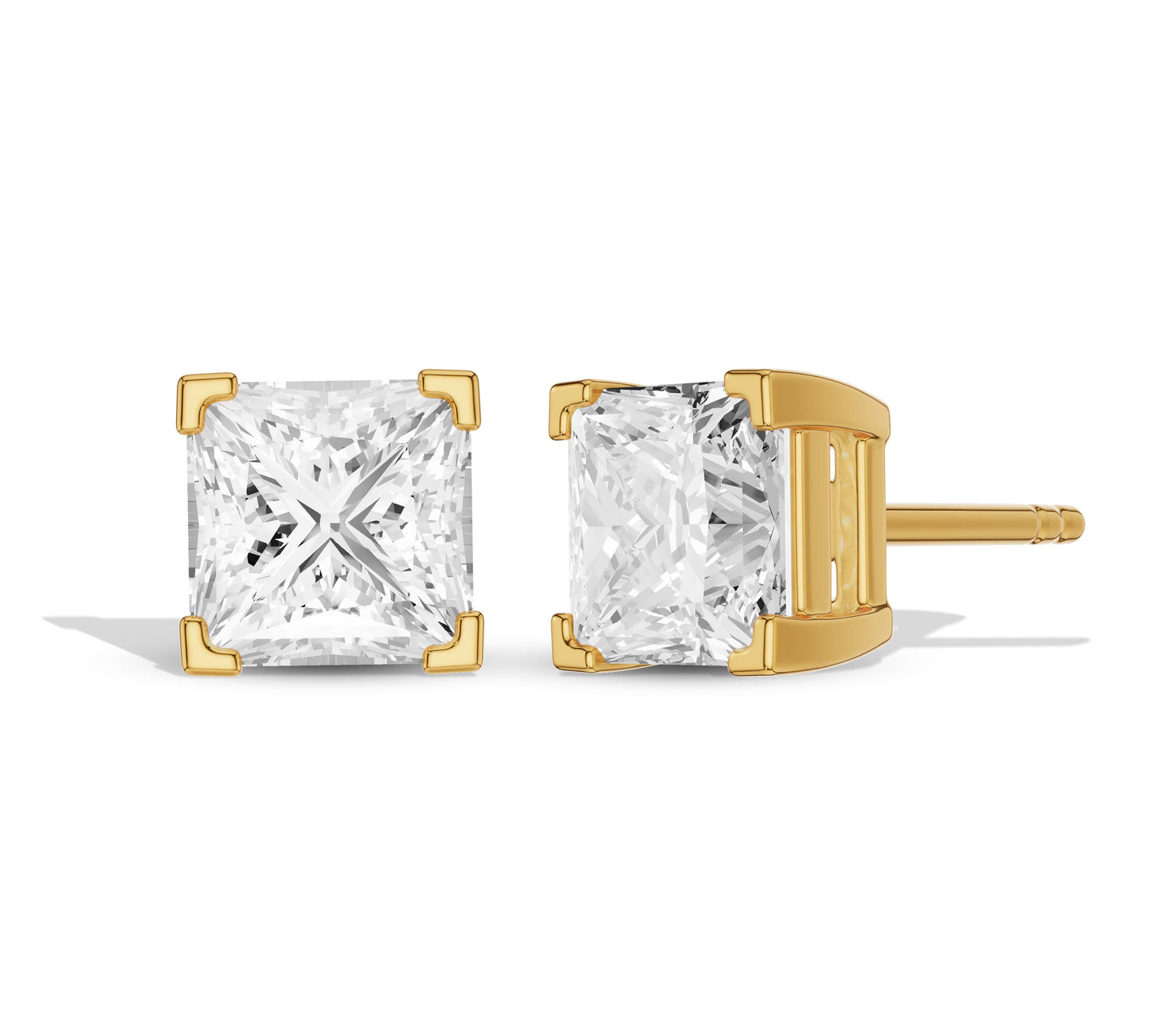 Unique prong setting diamond earrings