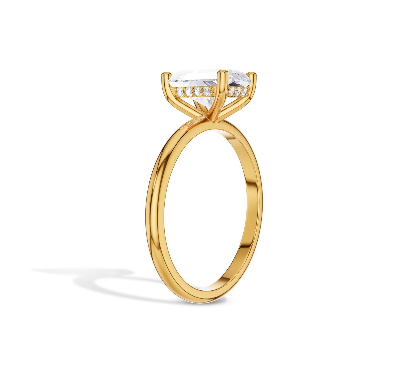 Radiant Diamond Hidden Halo Engagement Ring