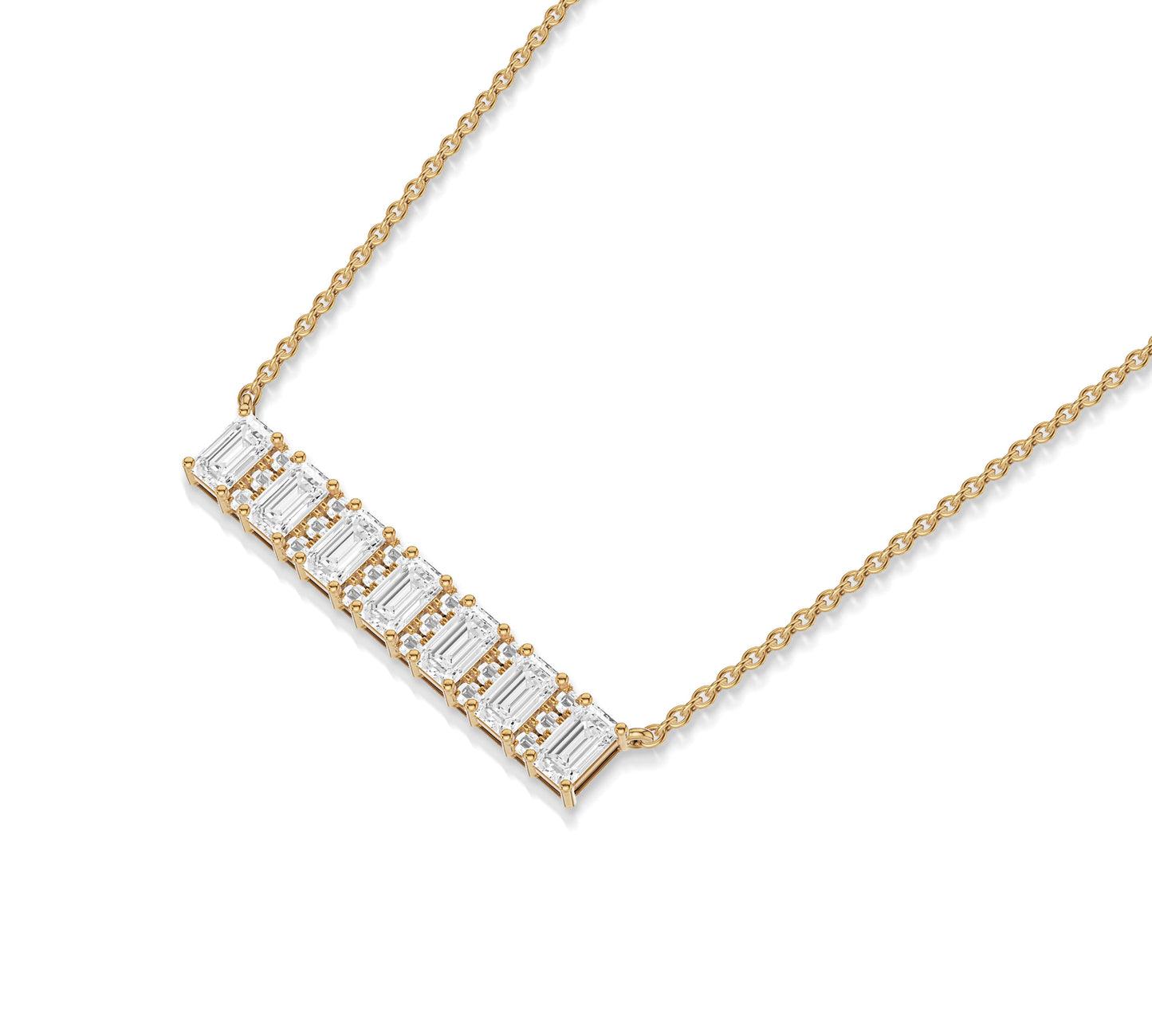 diamond bar necklace in yellow gold