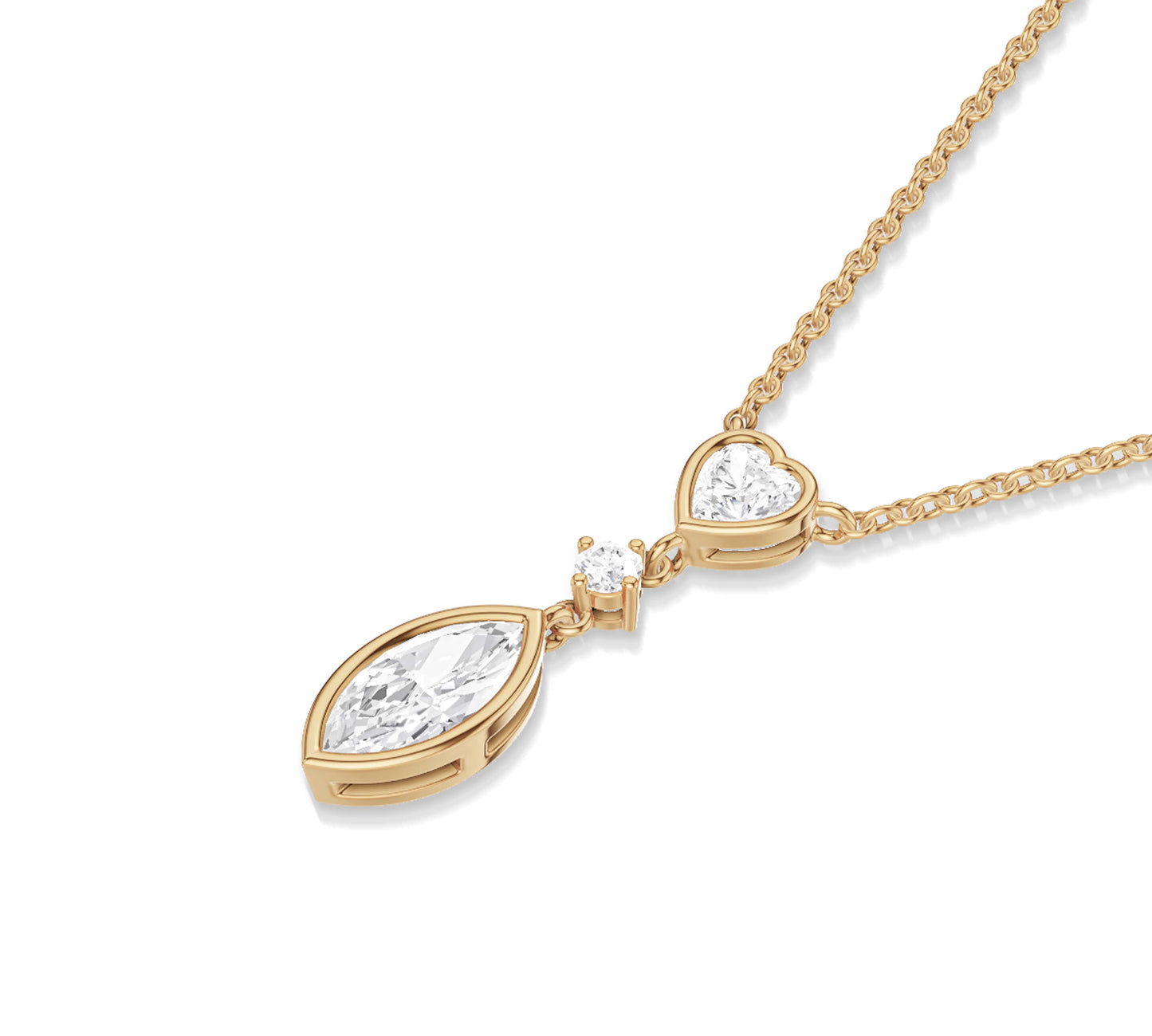 women's diamond necklace yellow gold